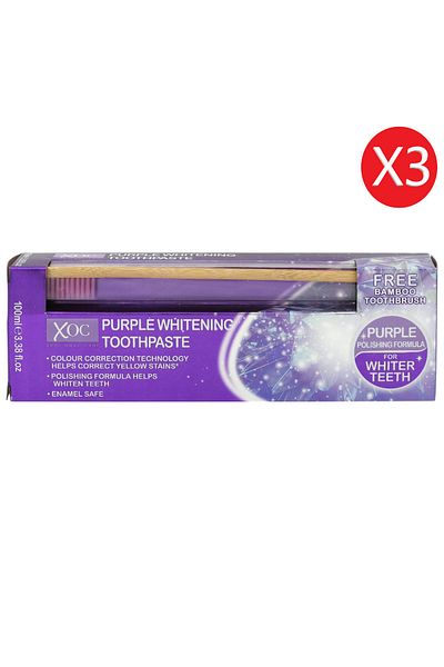 Xoc X3 - Pasta De Dinti 100ml Periuta De Dinti Purple Whitening