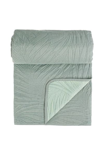 OEM Double bedspread with 2 sides, embossed pattern, 220x240 cm, Mint green