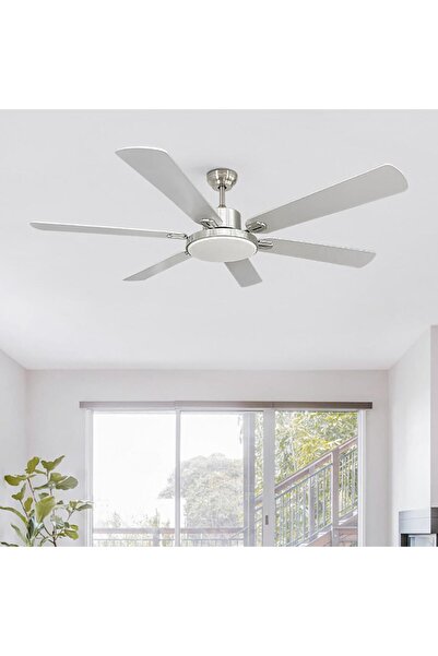 DLC Grecale Bakır Motor 148cm Led Tavan Vantilatörü Mat Krom