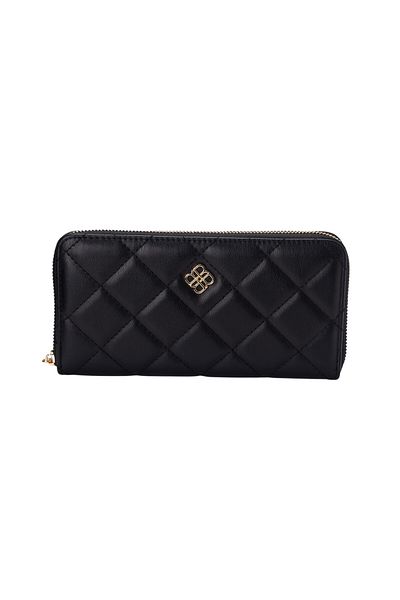 BATA Quilted Zipper Wallet Black