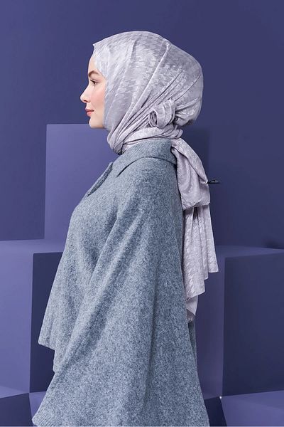 Modakaşmir Şal jacquard gri