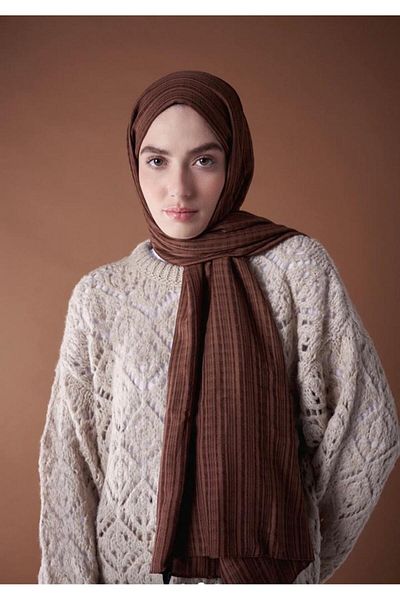Modakaşmir Misto Cotton Brown Color Shawl