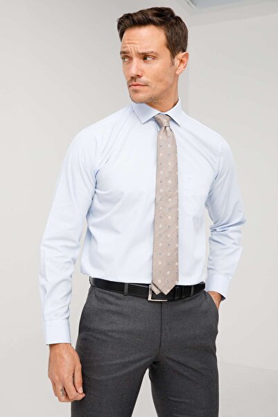 İgs Erkek Açık Mavi Regularfıt / Rahat Kalıp Easy Iron ( Kolay Ütü ) Basıc Gömlek