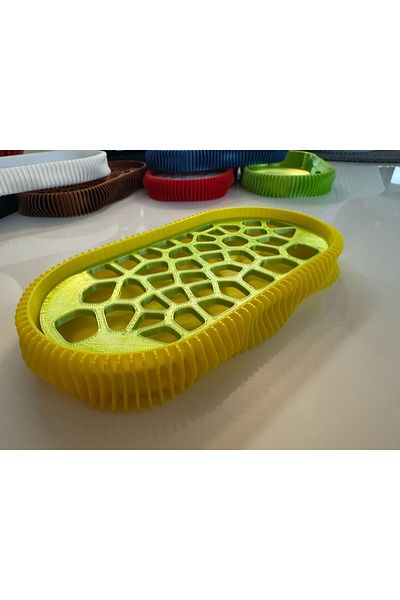 OEM 3D Soap Dish, Wave Model, Yellow / Lime