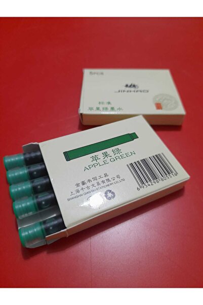jinhao Dolma Kalem Kartuşu APPLE GREEN-ELMA YEŞİLİ 5li Paket 619-65 Ve 80 Kodlu Kalemlerde Kullanılmaz