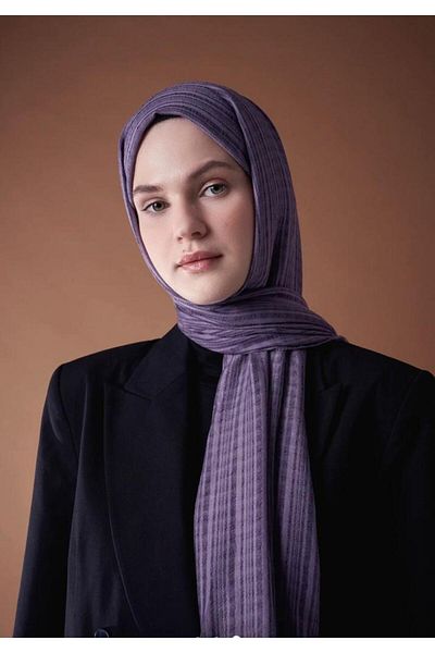 Modakaşmir Μόδα Cashmere Misto Βαμβακερό Σάλι Λιλά Χρώμα
