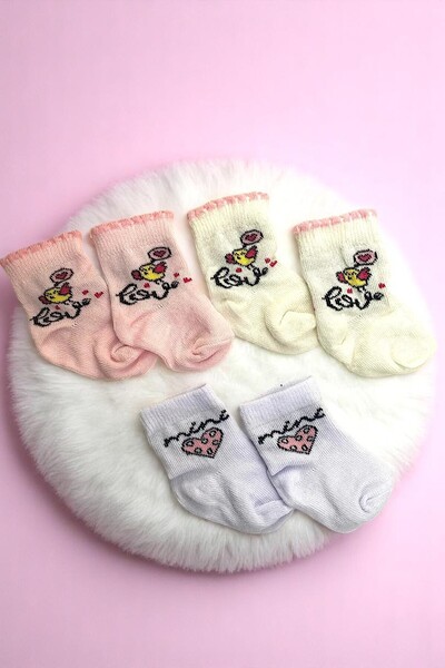 MİLAYS LİFE HOME COLLECTİON Mi̇lays Baby Kids Baby Girl Cotton Socks 0-3 Months