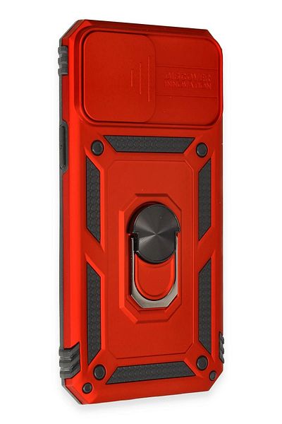 NewFace iPhone 12 Pro Max Case Pars Lens Ring Silicone - Red Gelal