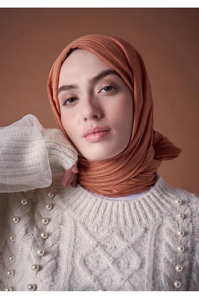 Modakaşmir Σάλι Misto Cotton Soft Orange Χρώμα