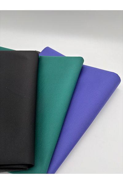 kumasfabrik Σετ υφασμάτων επένδυσης 145x50 cm/Υφασμάτινο ύφασμα τσάντας με επένδυση στο πίσω μέρος/Επένδυση τσάντας (3 τεμάχια μαύρο, πράσινο, μωβ)