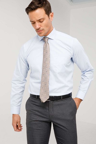 İgs Мъжка светлосиня риза Regularfit / Relaxed Fit Easy Iron Basic