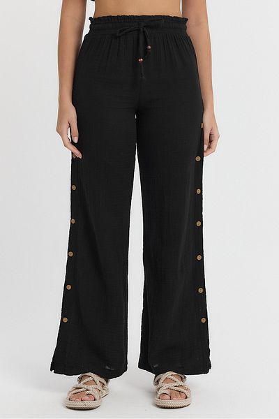 Heaven Ephesus Muslin Buttoned Wide Leg Trousers - 2100