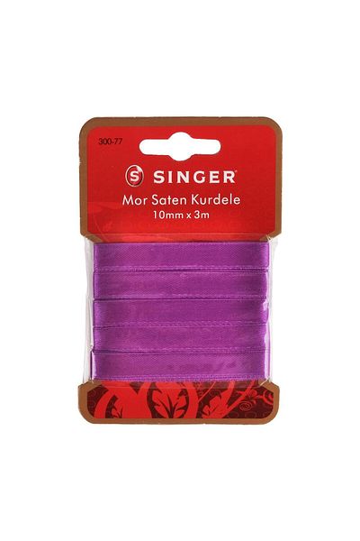 SİNGER Singer 300-77 Purple Satin Ribbon - 10mm x 3m