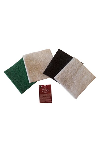 woodworker Non-Woven Cloth, Finishing Hand Pad’s Mix, Finishing, Wet/Dry Application, Set of 4