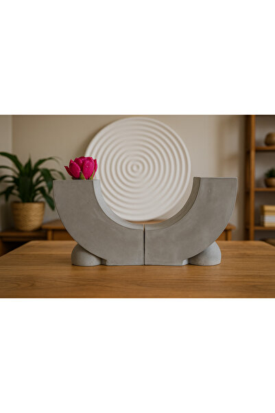 KARRA Suport pentru lumânări din beton minimalist, 9,5 cm, 2 bucăți