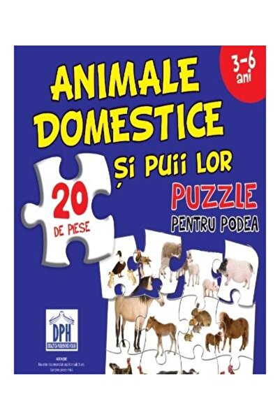 Editura Didactica Publishing House Animale domestice - Puzzle pentru podea 3-...