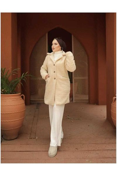 HARMAN BUTİK Women's Lined Plush Coat
