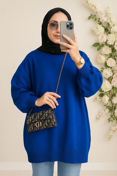 Get Crazy Balloon Sleeve Laciness Sweater
