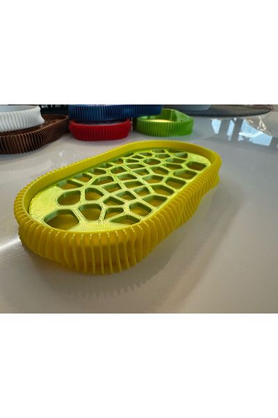 OEM 3D Soap Dish, Wave Model, Yellow / Lime
