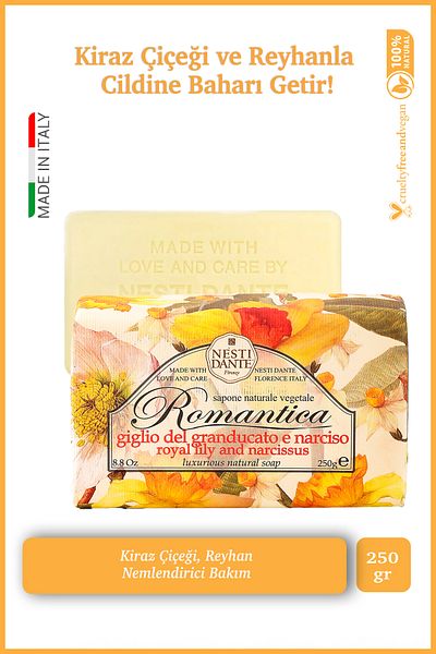 Nesti Dante Romantica Lily & Narcissus Solid Soap 250 g | Humidifier | Lilac and Narcissus Flower
