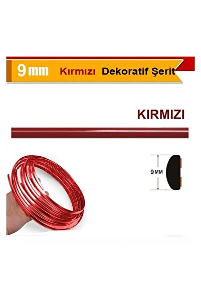 Kırmızı Yapışkanlı Nikelaj Tampon Panjur Şeridi 9 Mm 3 Metre