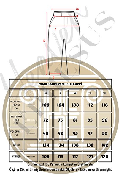 Heaven Ephesus Kadın Pamuklu Kapri - 2040