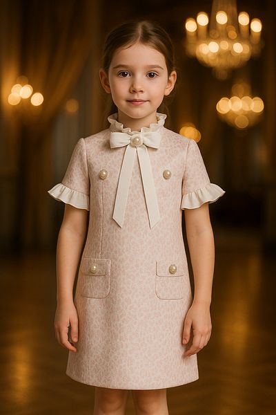 Hilal Akıncı Kids Girl's short sleeve pocket dress