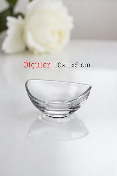 TrendDeco Set of 6 Glass Oval Model Bowls - Breakfast Snack Bowl