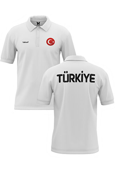 hakuof Atatürk İmzalı Türkiye Tişört Pamuklu Yakalı Metalize Orijinal Türk Ba...