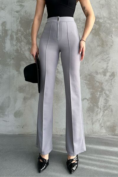 macharel jeans Dámské kalhoty Palazzo Grey s vysokým pasem s rozšířeným vzorem
