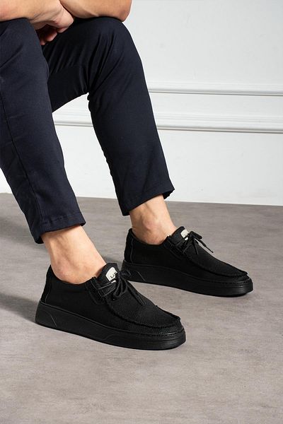 L.A Polo Black Knitwear Men's Loafer