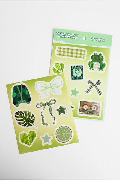 EFBUTİK Green Cottage Sheet Sticker Set of 2