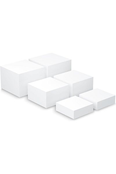 Generic مجموعة من 6 قطع من حاملات الطاولات المكعبة الأكريليكية المتداخلة مع قاع مجوف، 6 × 7 × 8 بوصة