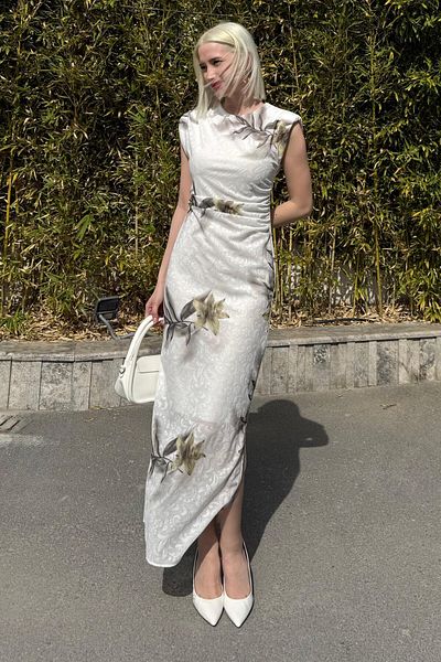 Madmext Green Patterned Midi Length Women's Dress Mg2464