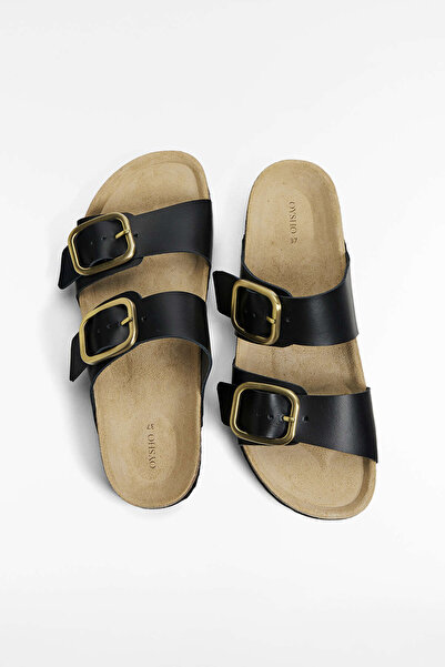 Oysho Leather Sandals With Buckle