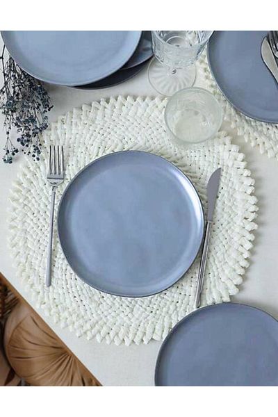 RGS ÇİNİ Rgs Tile Ceramic 6-Person Cake Set Serving Plate