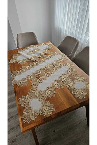 ZESA HOME Keten Üzerine Ağar Güpürlü Lüx Salon Takımları