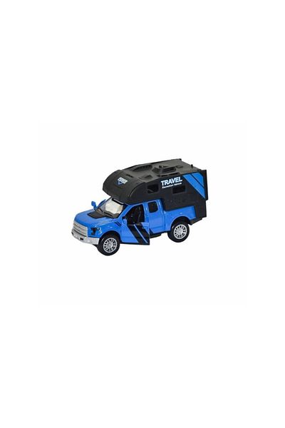 Asya Oyuncak Metal Pull and Drop 4X4 Campervan with Sound and Light 3 Assorti 13 X 5 X 6 cm 1/34 Scale