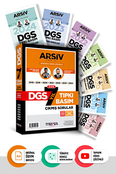 Marka Yayınları Son 7 Yıl Dgs Tıpkı Basım Çıkmış Sorular Fasikül Ösym Boyutu 2018 - 2024