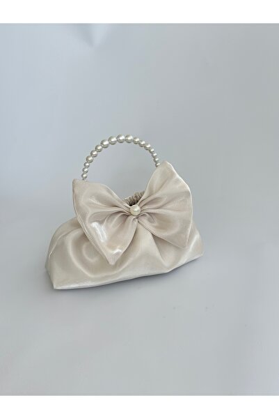 posst bag Geantă de mână pentru rochie de seară cu fundă din satin strălucitor