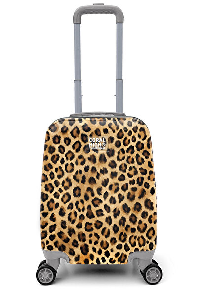 Coral High Leopar Desenli Mini Kabin Boy Valiz (40CM) 16789