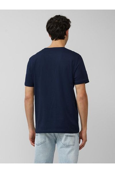 s.Oliver Tricou bărbătesc cu guler rotund și imprimeu, bleumarin, 3XL
