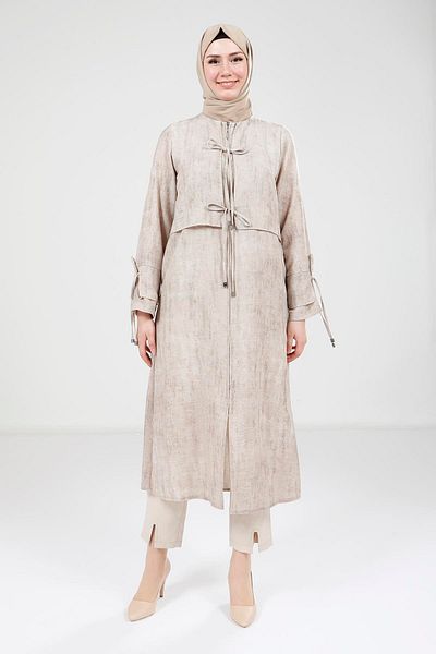 Beyza Λεπτομερής μπεζ με κόμπο Wear Out 9194