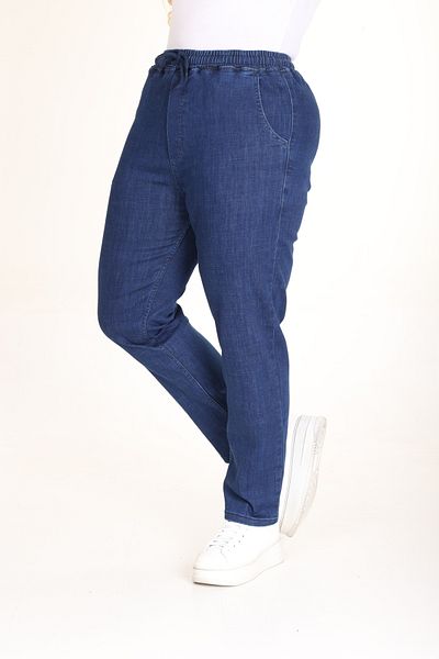 Era Lisa Blue Elastic Waist Comfortable Fit Plus Size Women's Jeans