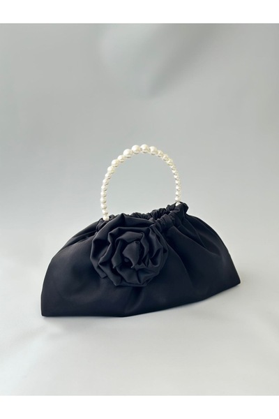 posst bag Βραδινό φόρεμα με ροζ πέρλες και σατέν τσάντα χειρός