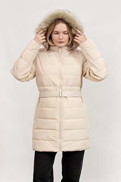 Calvin Klein Mw Padded Scuba Belted Coat