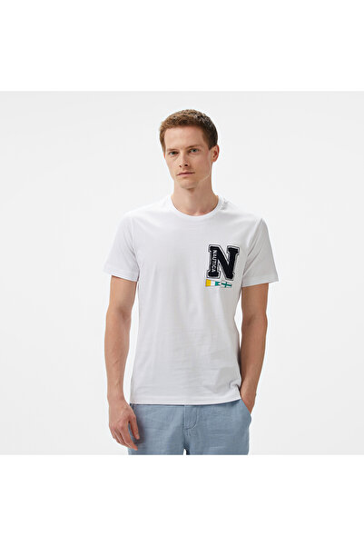 Nautica Erkek Beyaz Regular Fit T-Shirt
