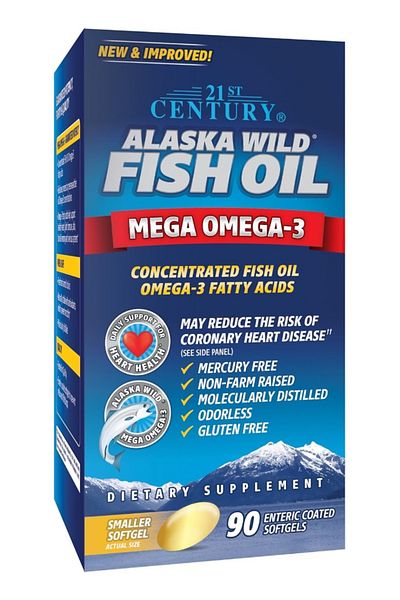 21st Century Alaska Wild Fish Oil E.C Sg - 90 Capsules