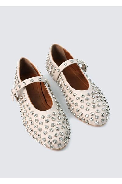 VEYİS USTA Women's Visley Cream Staple Stone Daily Ballerinas