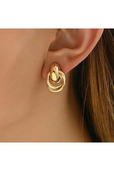 Feron accessories Gold Color Ring Women's Earrings K-102